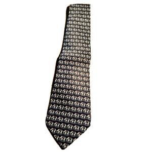 René Chagal India Elephants Designer Tie Men's Silk Necktie Italian Design Blue
